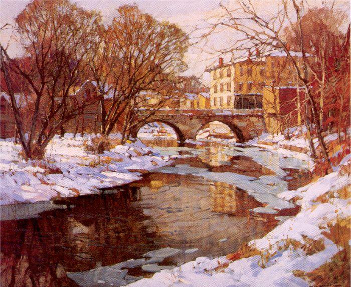 Mulhaupt, Frederick John Choate Bridge, Winter China oil painting art